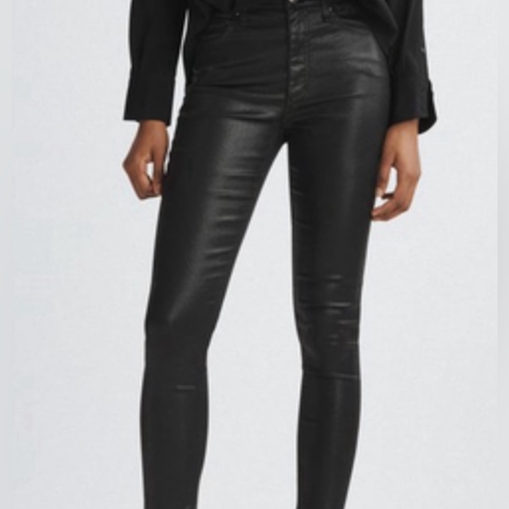 Rag and bone Nina high rise skinny black coated jeans size 28
